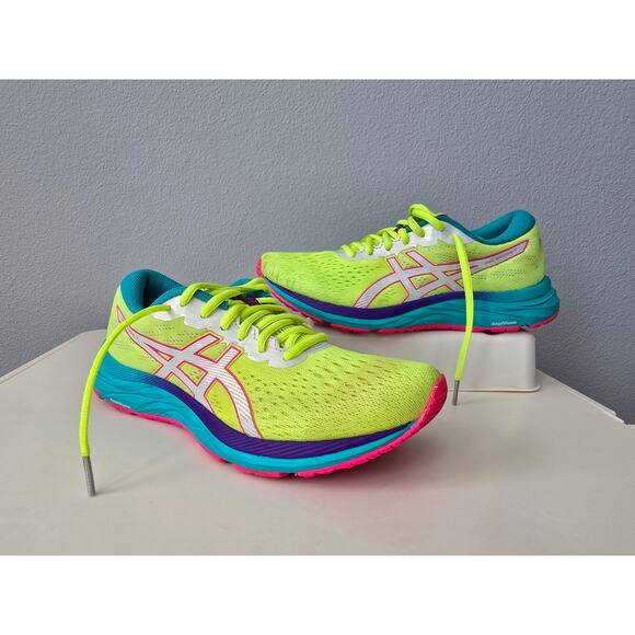 ASICS Gel‑Excite 7 Running Shoes Women's US 8 Yellow Teal Pink Performance Wear - Picture 1 of 9